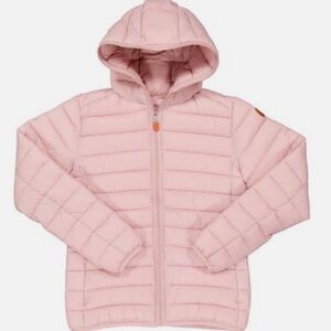 Save The Duck Girls Puffer Jacket Pink Size 16 Hooded Down Alternative NWOT Kids